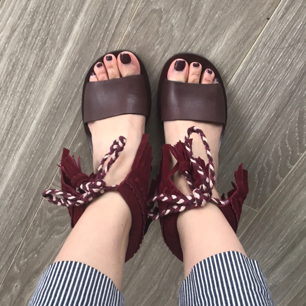 See by Chloe Fringed suede and leather sandals
